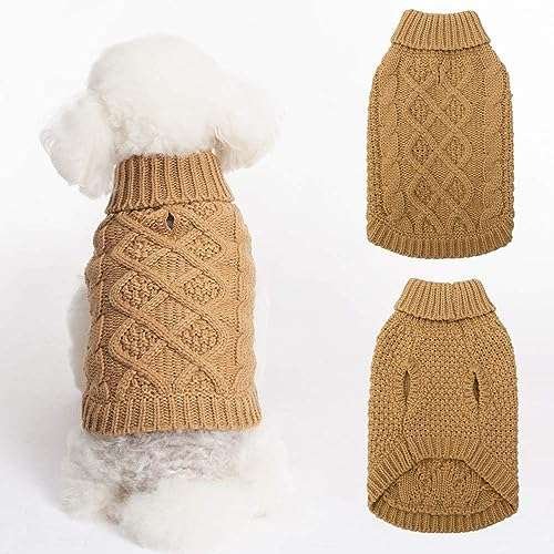 Cable Knit Small Dog Sweater,